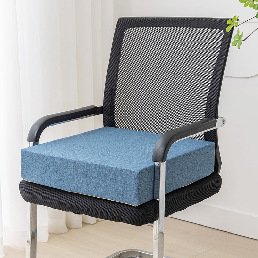 Yougang Blue Extra Thick Chair Seat Cushion Pad,Square 40/45/50Cm Booster Cushions,Large Armchair Booster Cushion Pads For Dining Indoor Garden,Washable (,50X50x10cm)