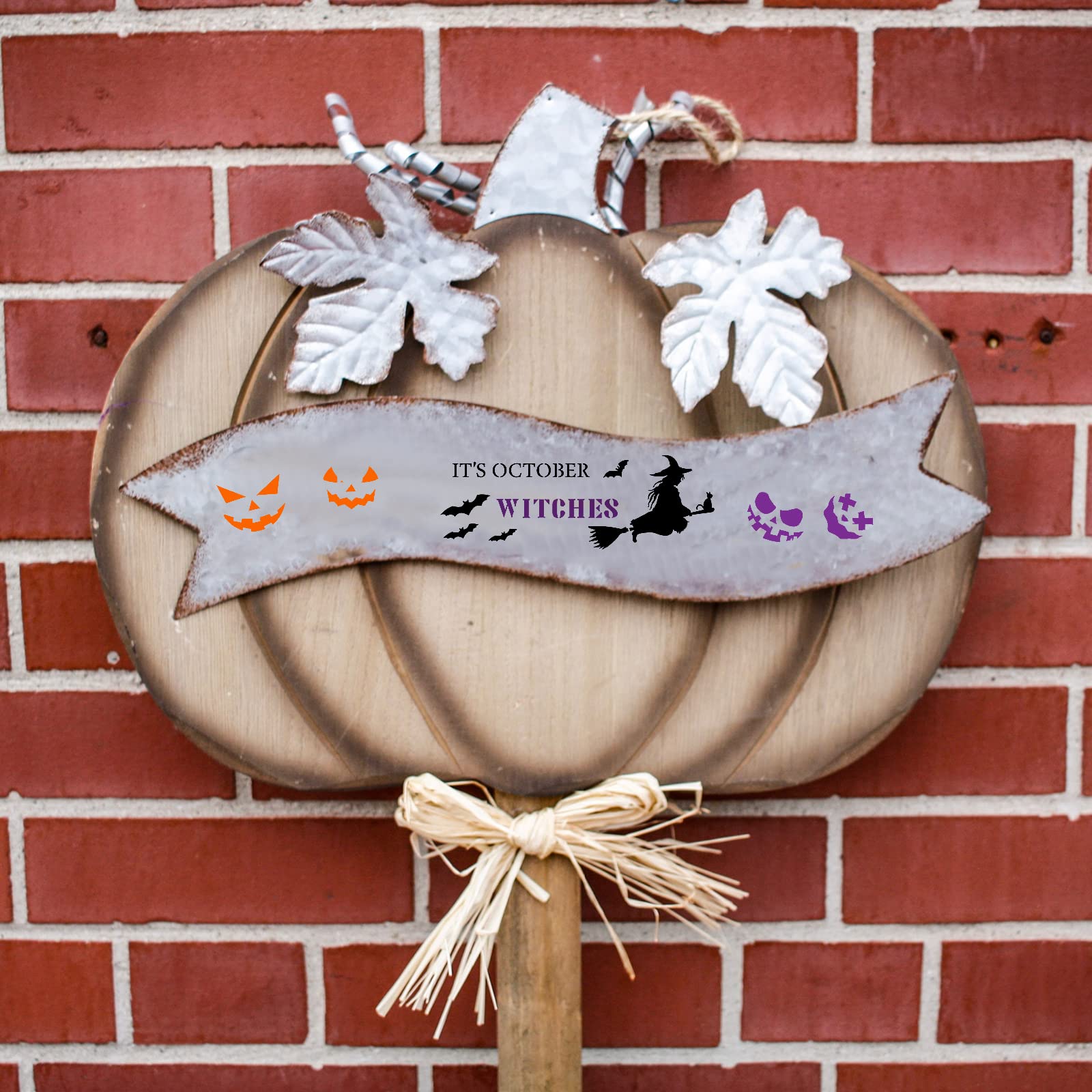 AIEX 18 Stück Schablonen Zum Malen Schablonen für Holz Halloween Schablonen Schablonen Halloween Leckerli Schablonen Halloween Schablonen zum Malen auf Holz Wiederverwendbare Große Happy Halloween
