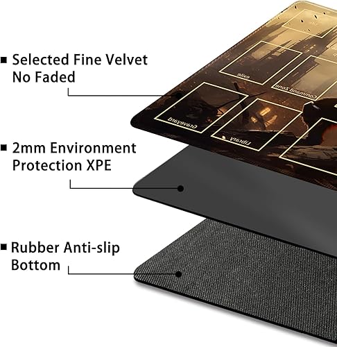 Miniatura 39 de MTG Playmat, Free Storage Bags, 24 x 14 Inches, TCG & Board Game Mat with Zones