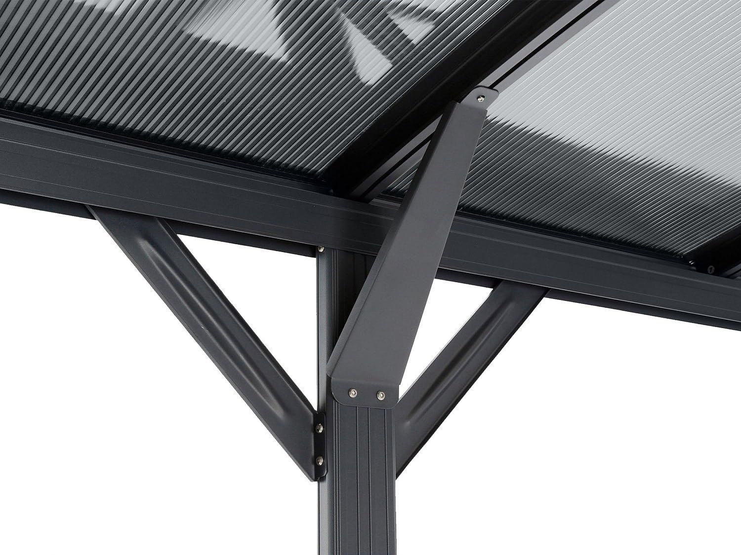 Vente-Unique Pergola carport autoportante en aluminium - 1 voiture - 15 m² - gris anthracite - BARESA