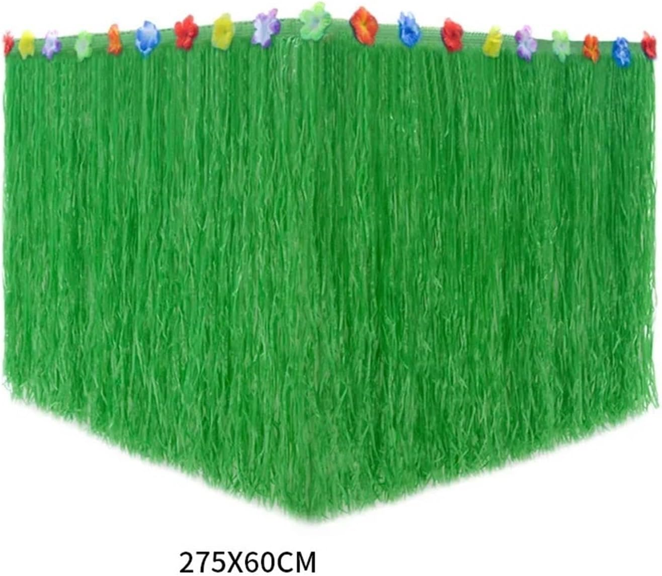 Party Table Skirt， Party Table Skirt 275X60CM Straw Festival Party Table Background Wall Fringe Skirt Decoration for Wedding, Birthday, Party, Bar, Prom(Deep Green)