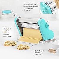 Vista 8 de PASTALINDA Máquina para hacer pasta Classic 260, rodillos de 10.2 in de ancho, 9 posiciones de grosor, 2 posiciones de corte, acero inoxidable