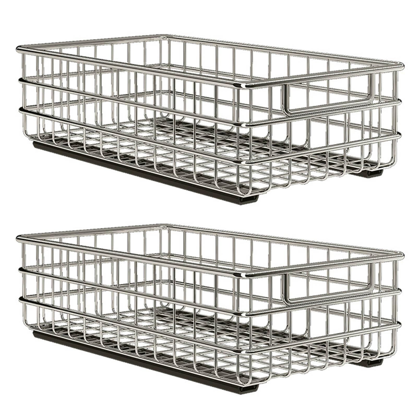 Tiroir de placard amélioré à 3 glissières en acier inoxydable durable