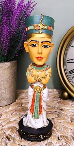Ebros Gift Figura de la reina de la dinastía egipcia Nefertiti Bobblehead Legends of Egipt coleccionable Bobble Head Head Knocker Dioses y diosas de