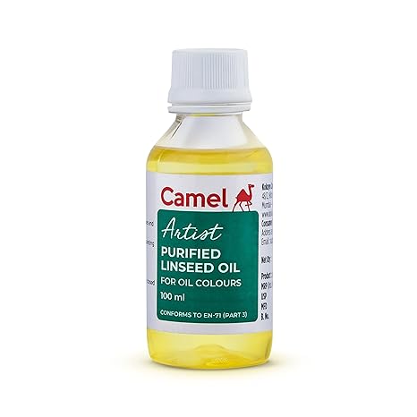 Camel Artist Purified Linseed Oil for Oil Color, 100ml (Yellow)