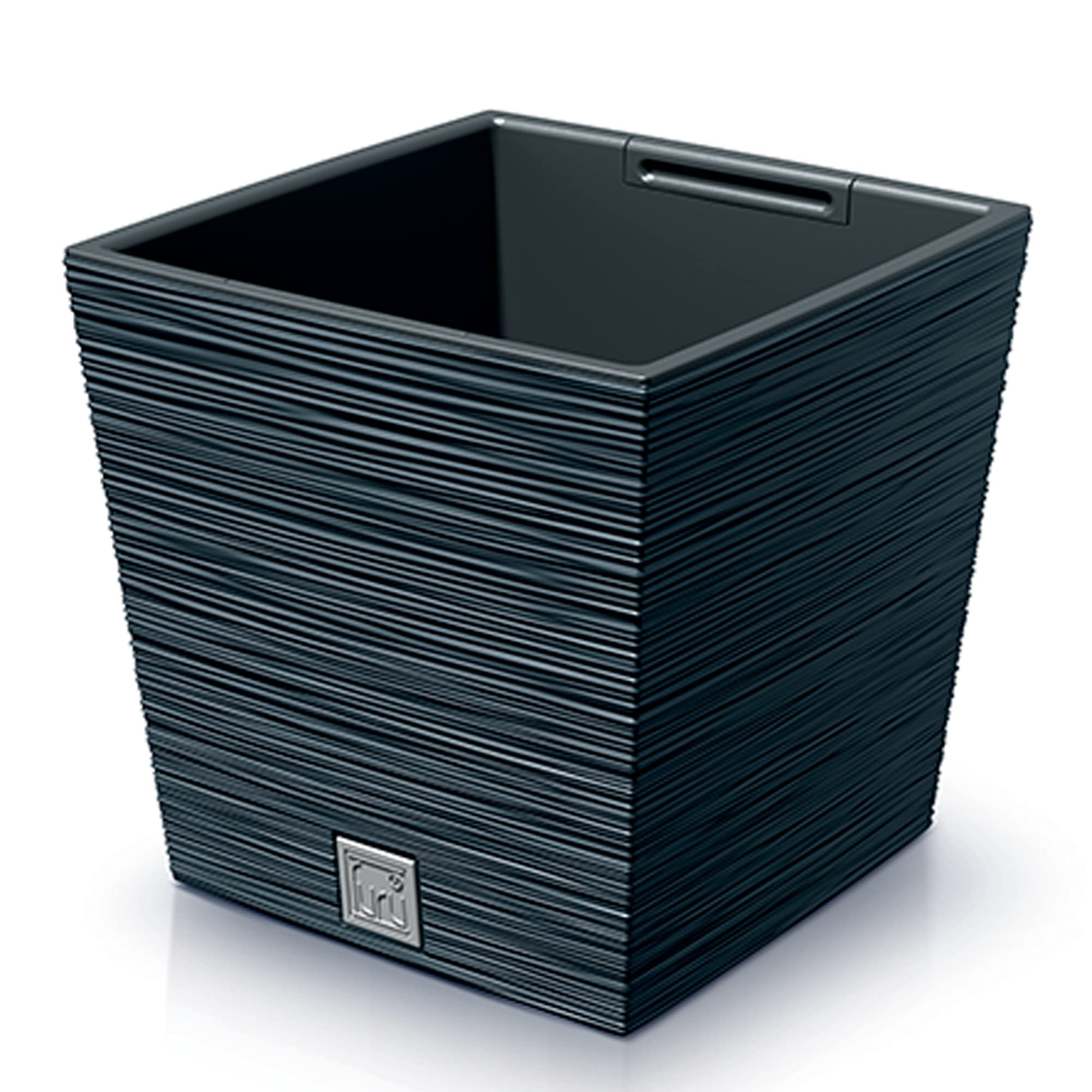 Prosperplast Anthracite Furu Collection Planter With Tank 29.5 X 29.5 X 29 Cm Capacity 14 Litres