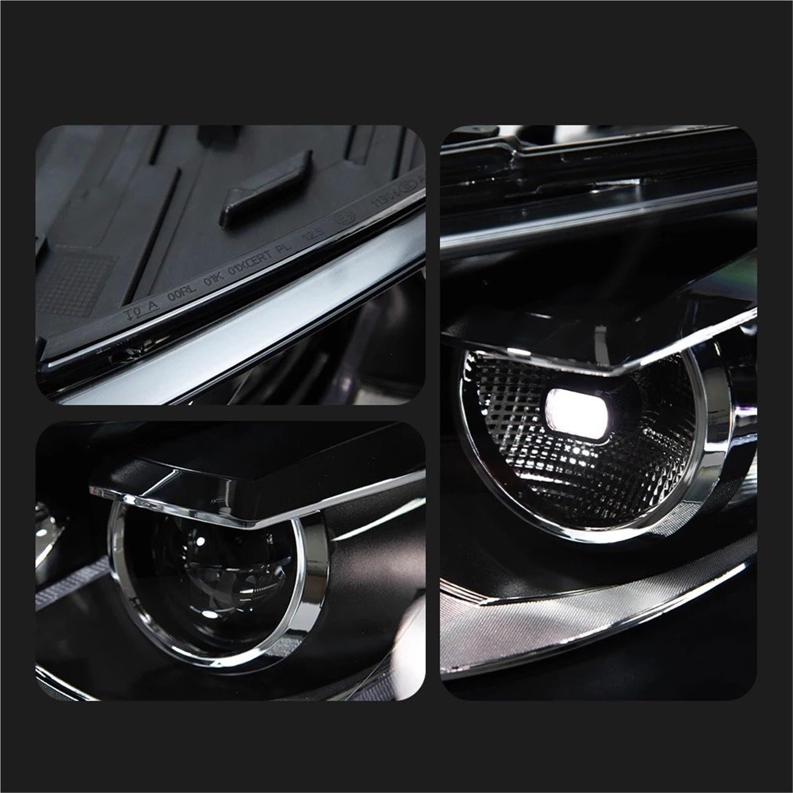 Faro Anteriore per VW Scirocco 2008-2018 Lente DRL per Auto Hid H7 Accessori per Auto Faro Anteriore Gruppo Faro Anteriore (1.4T)