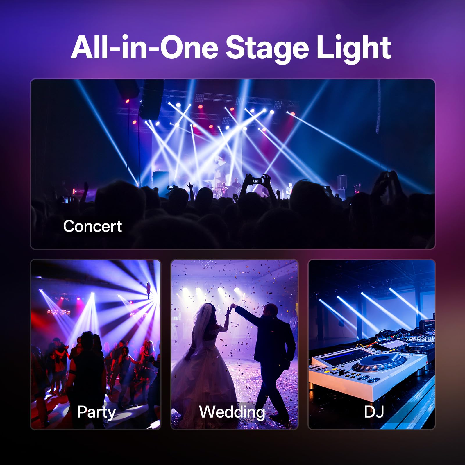 2 pezzi Mini Teste Mobili LED 30W Beam uce da Palcoscenico con Telecomando 5 modalità controllo Stroboscopico DMX512 Luci Palcoscenico per Natale Club DJ Discoteca Festa