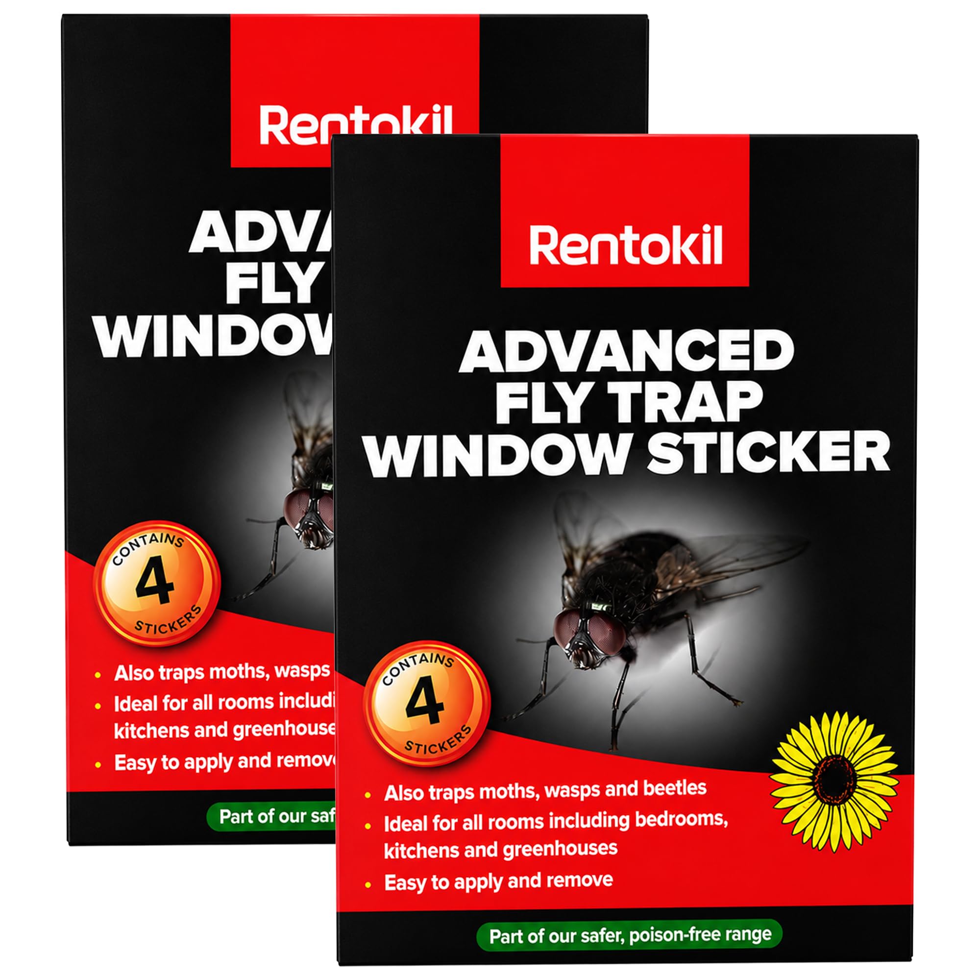 2 Pack Rentokil Advanced Fly Trap Window Stickers