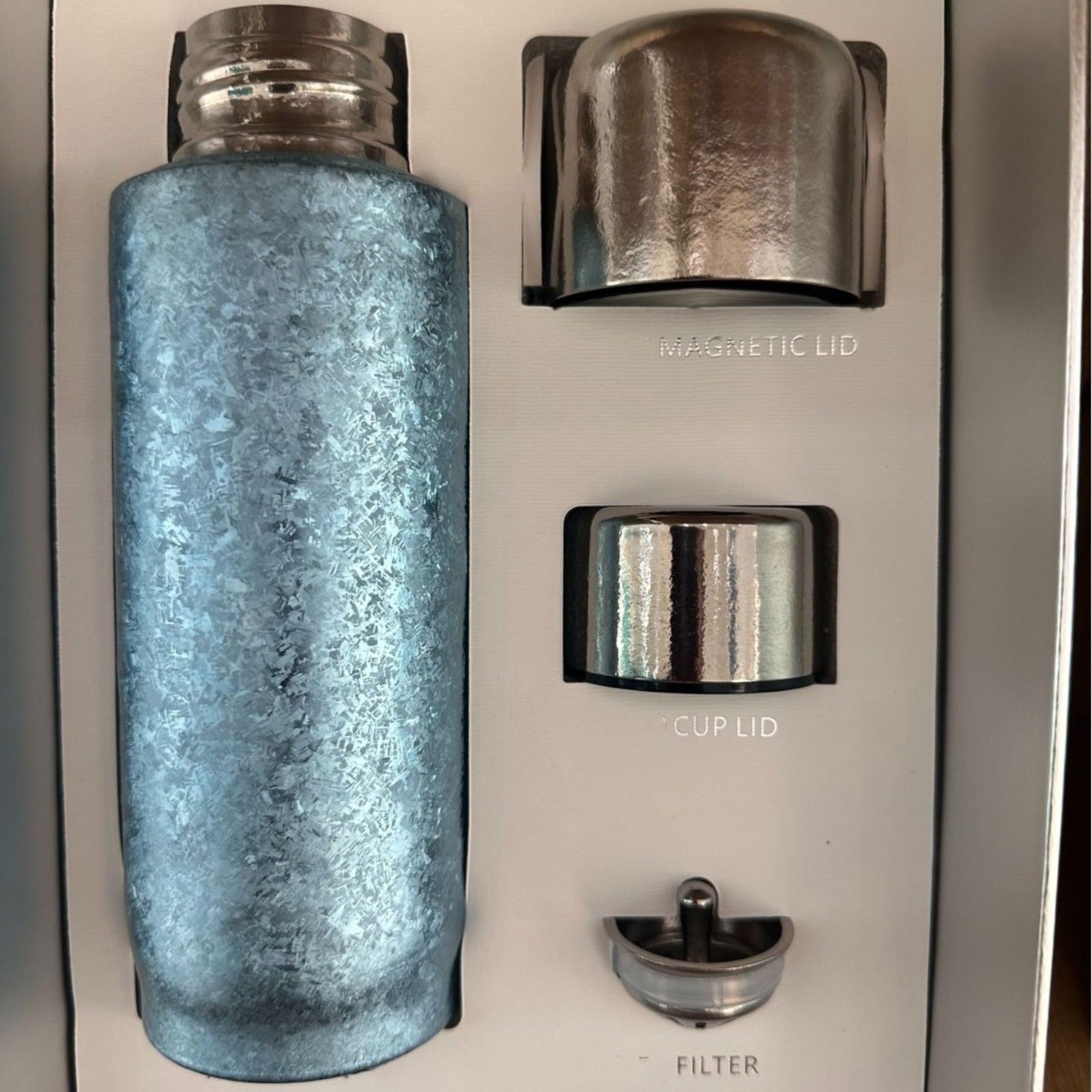 Mug de voyage isotherme en titane pur 420 ml avec gravure personnalisée pour thé chaud, randonnée, camping (F)