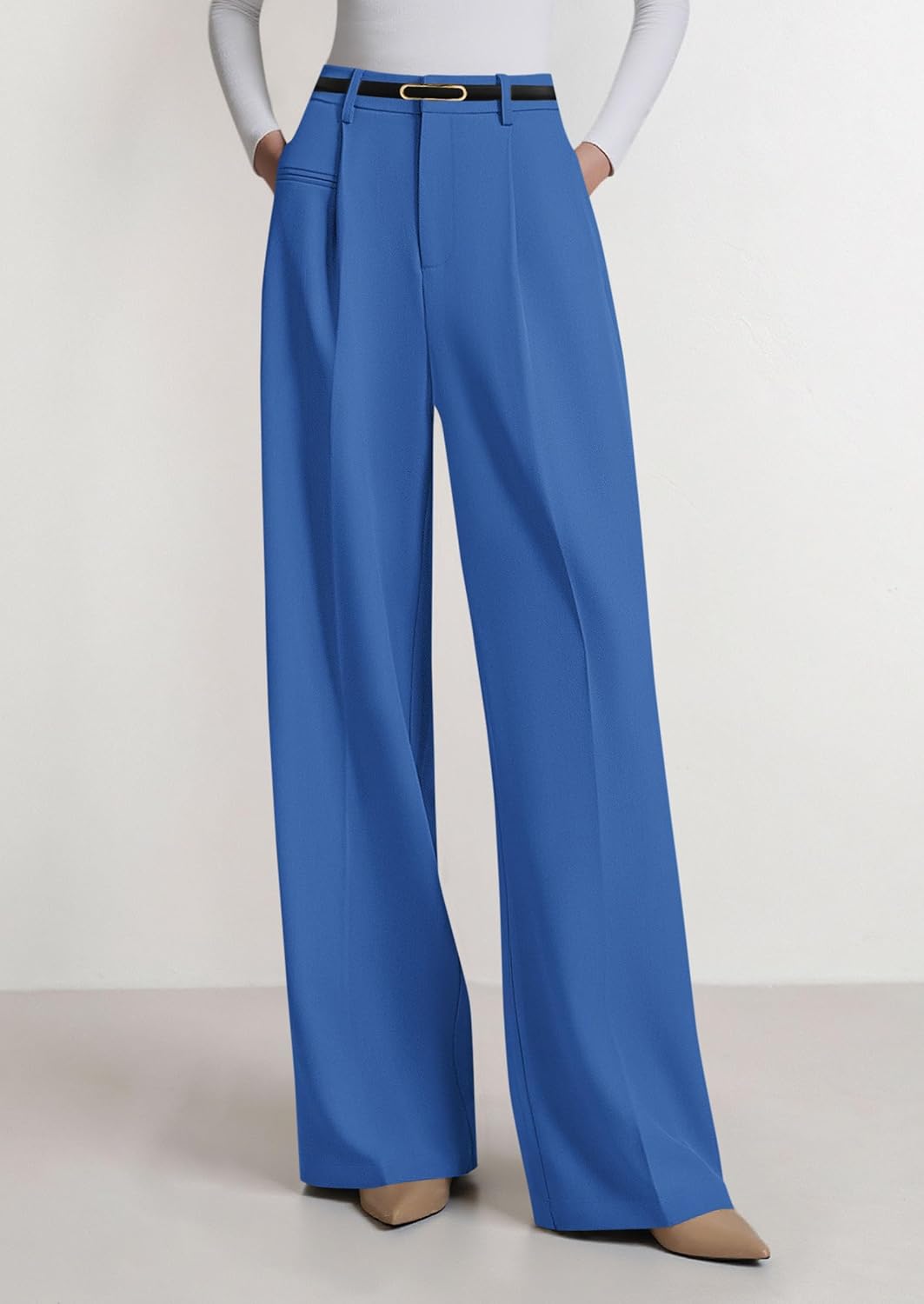  Womens Wide Leg Dress Pants 2026 Business Casual Flowy Work Palazzo Pants High Waisted Slacks Trousers thumbnail