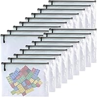 Vista 21 de 18 unidades, bolsas de malla de plástico con cremallera para documentos, carpetas de archivos con cremallera para suministros de oficina, viajes