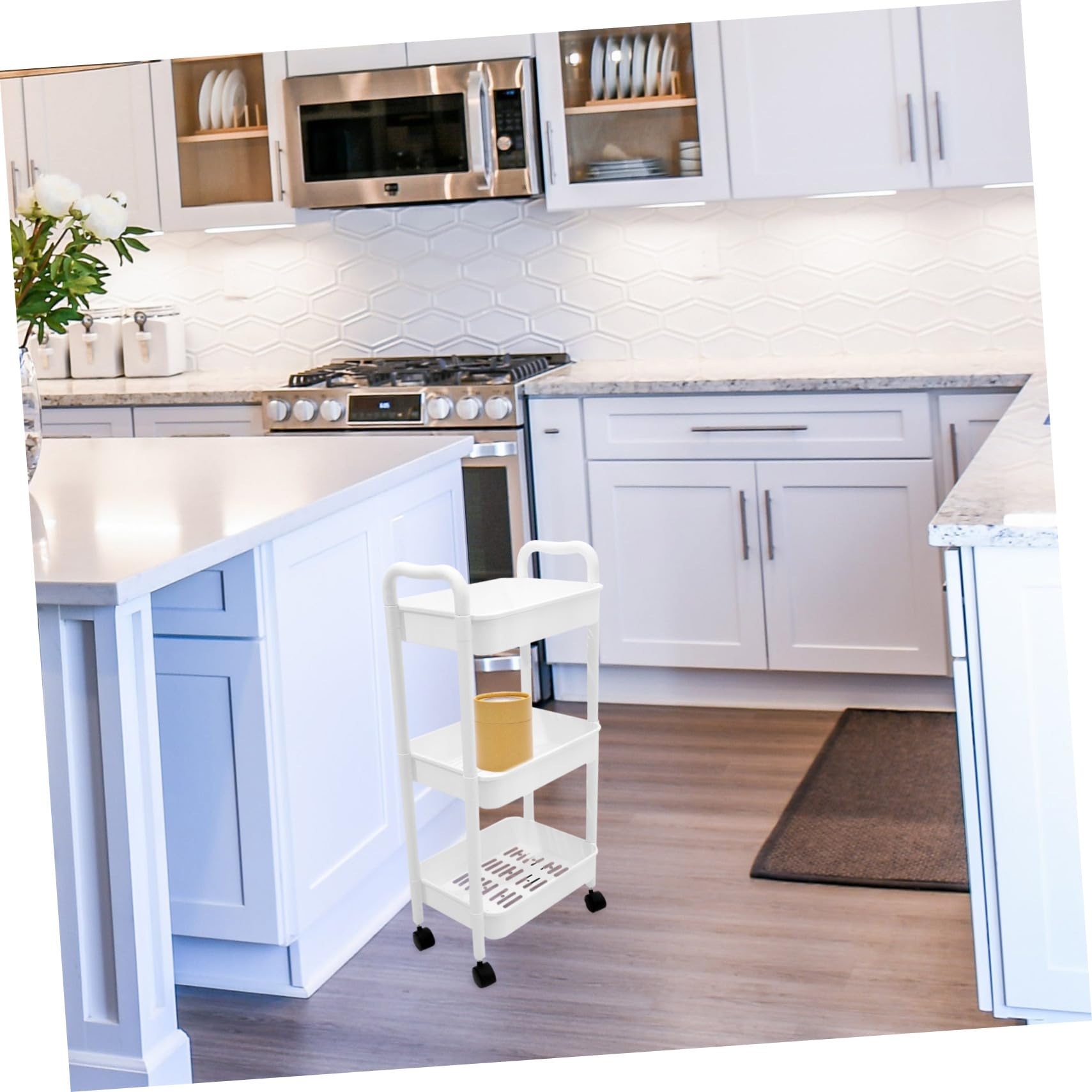 LIFKOME Carrito Organizador Rodante de Varios Niveles, Estantería Estrecha Multifuncional con Ruedas para Almacenamiento, Diseño Móvil y Resistente para Cocina y Baño