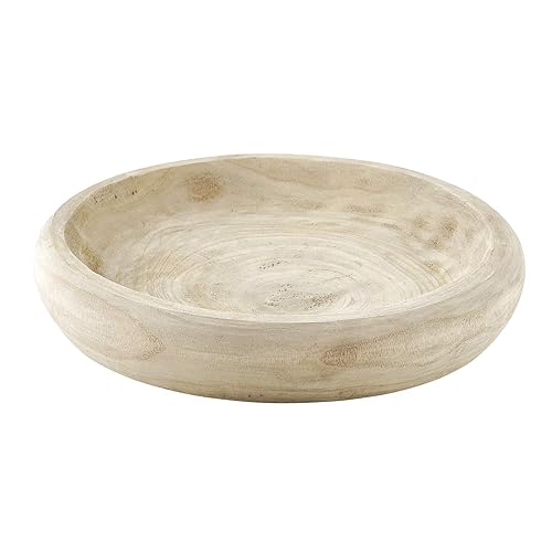 Santa Barbara Design Studio Wood Serving Bowl, Hand Carved Paulownia Wood Fruit Bowl/Decor, 11.5" Large, Natural
