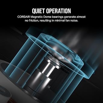 CORSAIR iCUE Link RX120 120mm PWM Fan - Magnetic Dome Bearing - Single Fan - Black