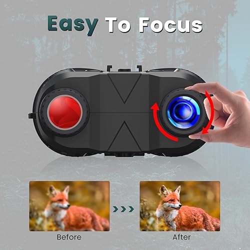 Miniatura 6 de Gafas de visión nocturna montadas en la cabeza, prismáticos digitales recargables de visión nocturna infrarroja de 1312 pies y 2.7 pulgadas