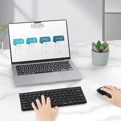 Miniatura 8 de cimetech Teclado y mouse Bluetooth para Mac, combo de teclado y mouse ultra delgado, teclado y mouse inalámbricos para Mac, MacBook ProAir, Mac