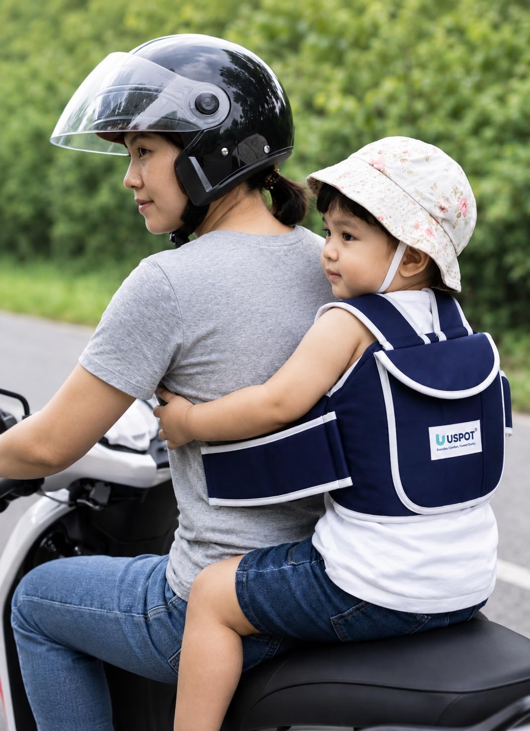 Baby Safety Belt For 2 Wheeler,Bike Belt For Kids Safety, Harness Belt To Secure Children While Riding Scooty Or Bike, Double Buckles For Extra Safety, Multi Color-image-23