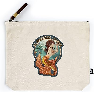 Lantern Press St. Augustine, Florida, Mermaid, Contour (100% Cotton Canvas Travel Accessory Go Bag)