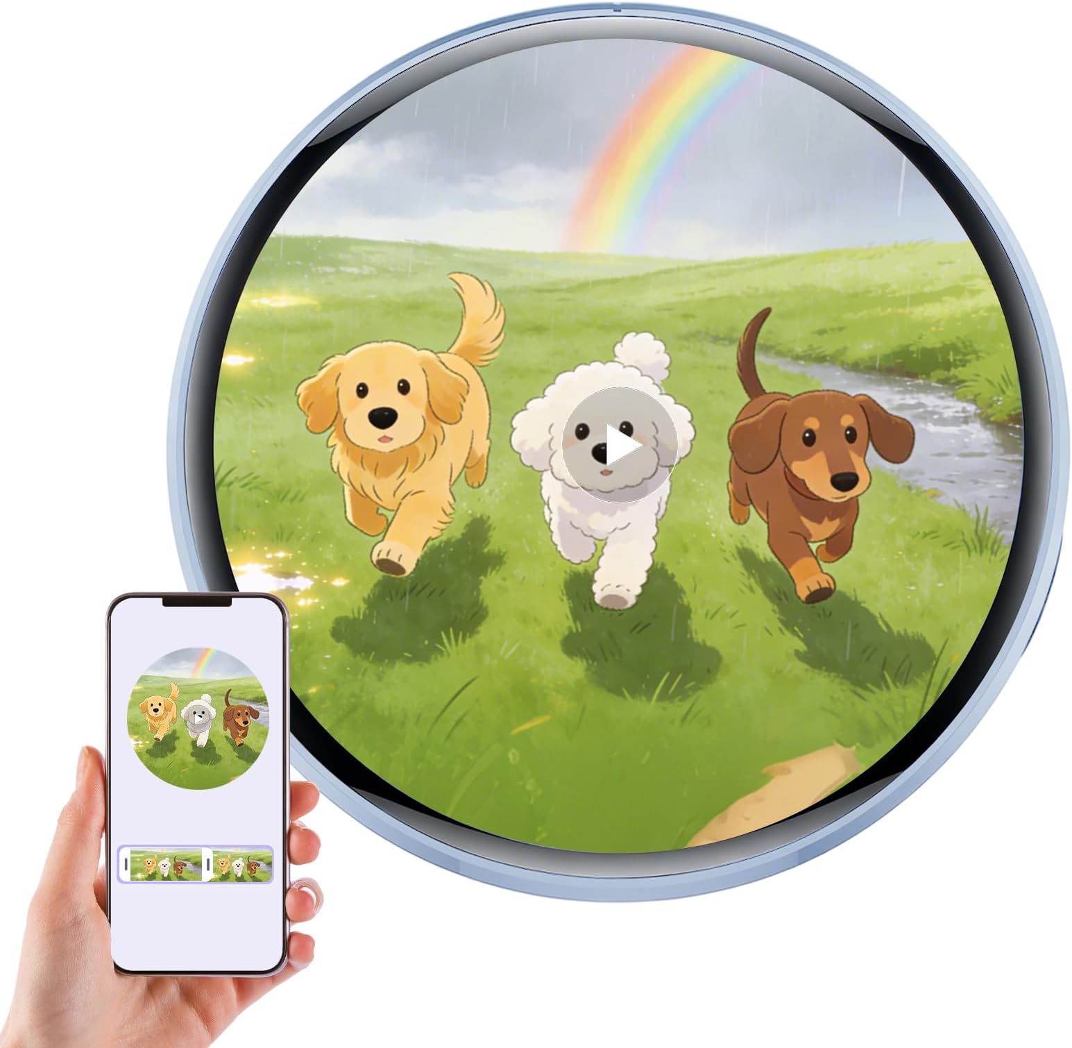 Electronic Badge, Personalized Digital Badge Pin, Touch Screen Digital Photo Display Brooch, Electronic Display Badge for Playing Picture, Video, GIF Ultra Fast No Delay Free Customize Motivation