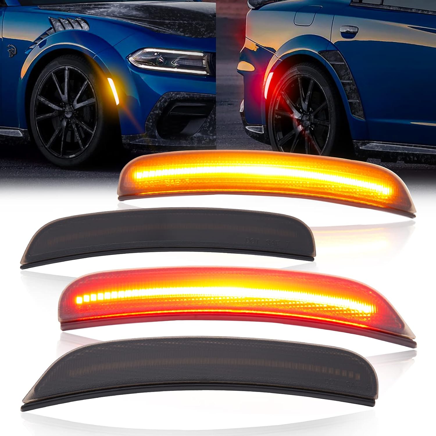 TEMSONE Charger Side Marker Lights Assembly Kit Compatible