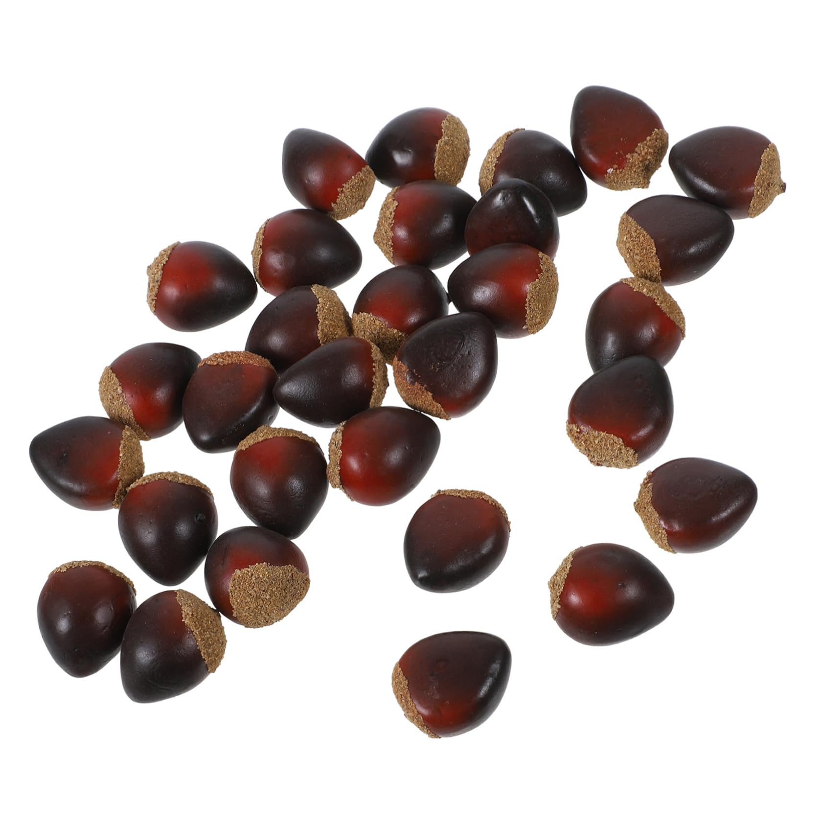 MAGICLULU 5 Juegos Castaña De Espuma Espumas Modelo De Frutas Nueces De Simulación Castañas De Espuma Falsa Castañas Realistas Castañas Falsas Comida De Cocina Artificial Coffee 30 Uds * 5