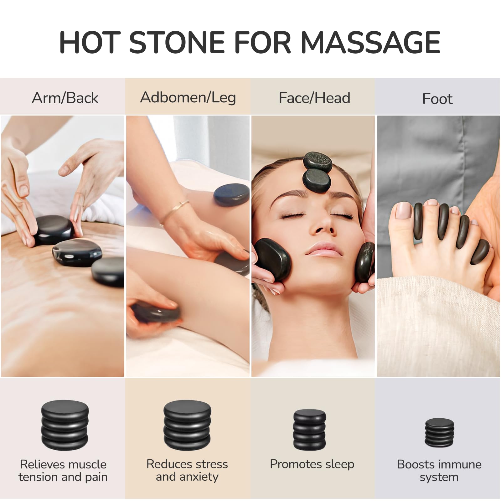 Calentador de piedra portátil de masaje eléctrico de bambú para spa y masaje profesional, portátil, sin palos de bambú y sin piedras.