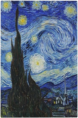 Vincent Van Gogh - Placa decorativa de pared para pared, diseño de noche estrellada, tamaño estándar de 1 banda, 5 x 3 pulgadas, policarbonato