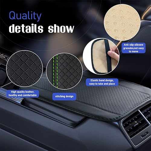Miniatura 3 de Ziciner - Almohadilla para reposabrazos de consola central de automóvil, 12.6 x 7.2 pulgadas de cuero PU impermeable, funda protectora para