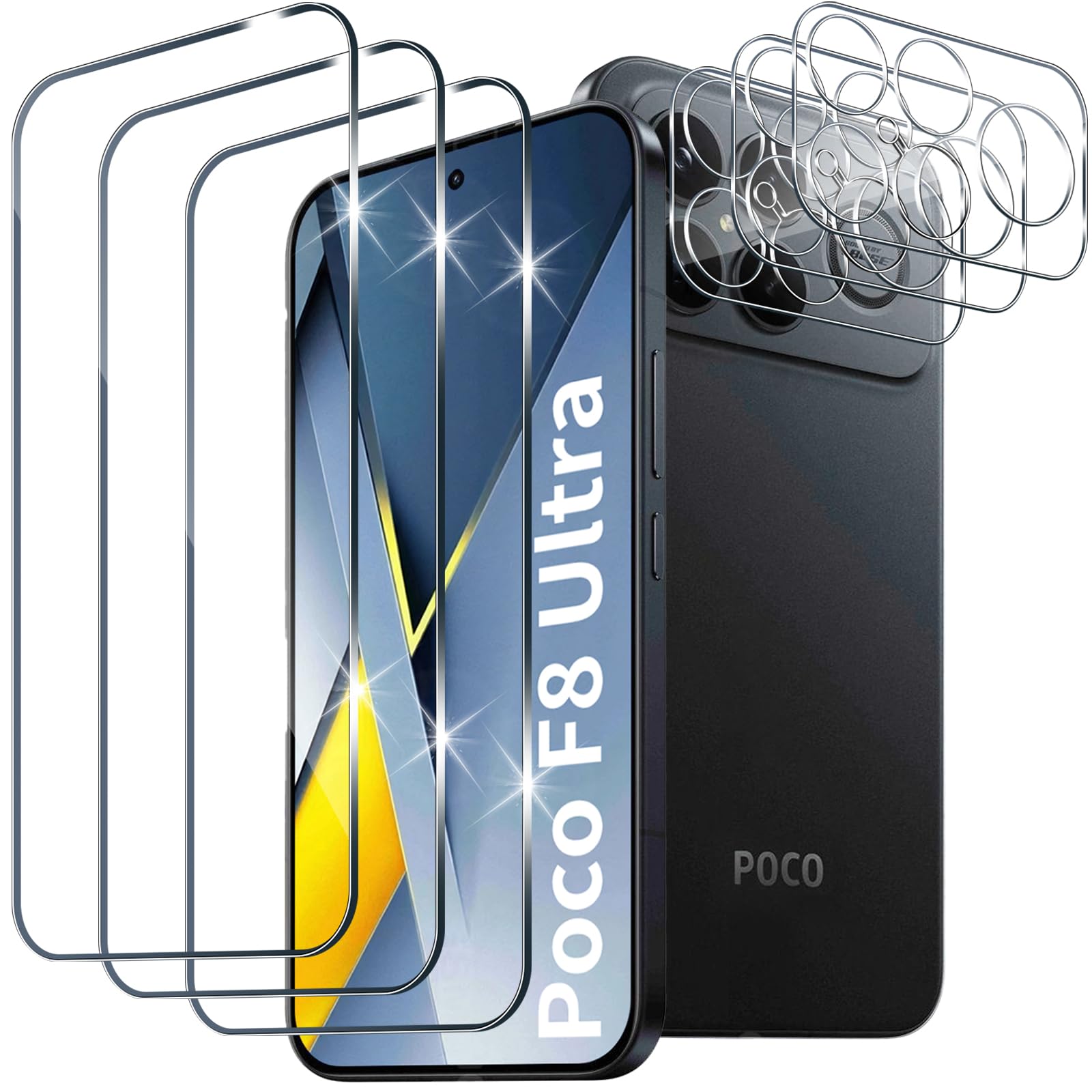4 Pellicole In Vetro Temperato Per Fotocamera Xiaomi Poco F8 Ultra – Protezione HD Antigraffio E Oleorepellente