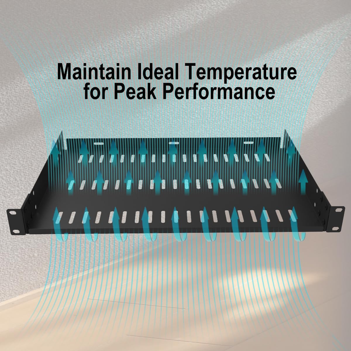1U Server Rack Shelf - 19 Inch Vented -6