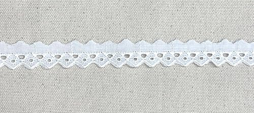 Miniatura 5 de AMORNPHAN 15 yardas de ancho 0.75 pulgadas de ancho con ojales de algodón blanco con ribete de encaje, tela bordada floral, mantel, mantas,