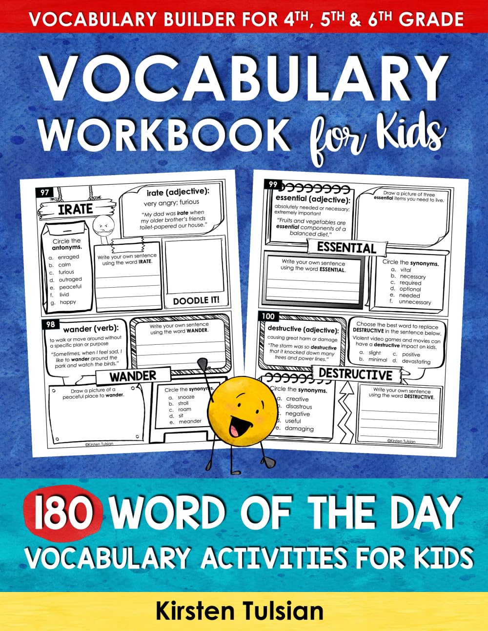 Vocabulary Workbook for Kids: 180 Word of the Day Vocabulary Activities BOOK ONE Vocabulary Builder for 4th, 5th & 6th...