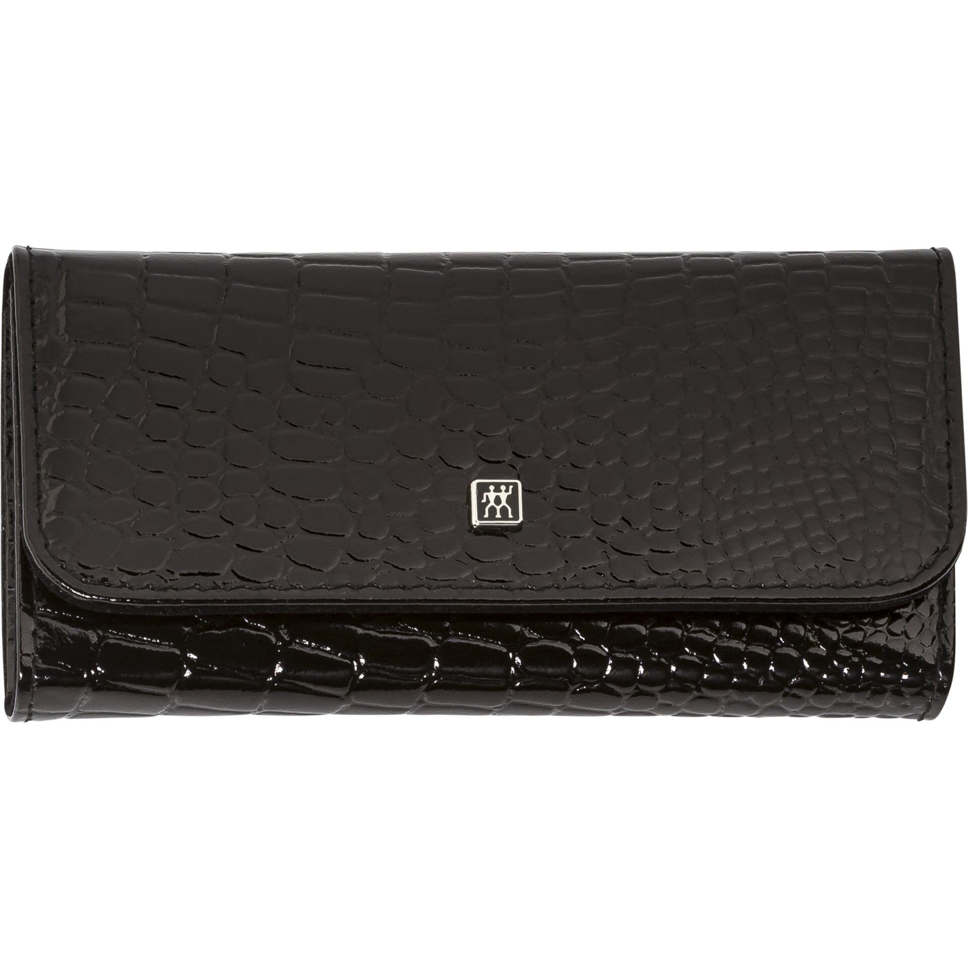 ZWILLING Kit de manicura y pedicura, Juego completo para el cuidado de las uñas, Piel de vaca, Croco Edition, 5 piezas, Negro