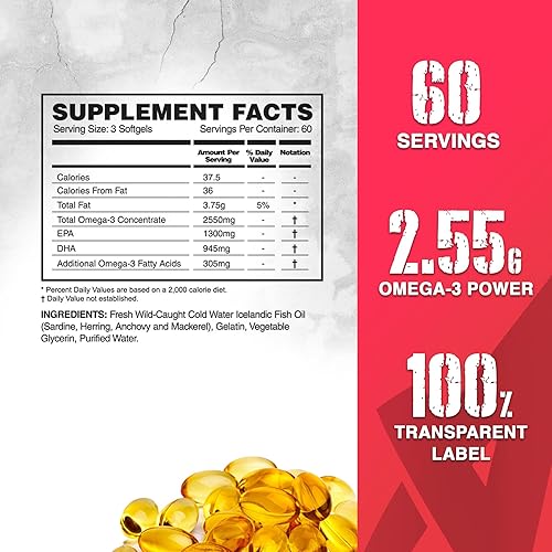 Miniatura 5 de Apollon Nutrition Aceite de pescado Alpha of Omegas, EPA, DHA, cerebro, cardiovascular, ojo, 180 cápsulas de cápsulas blandas