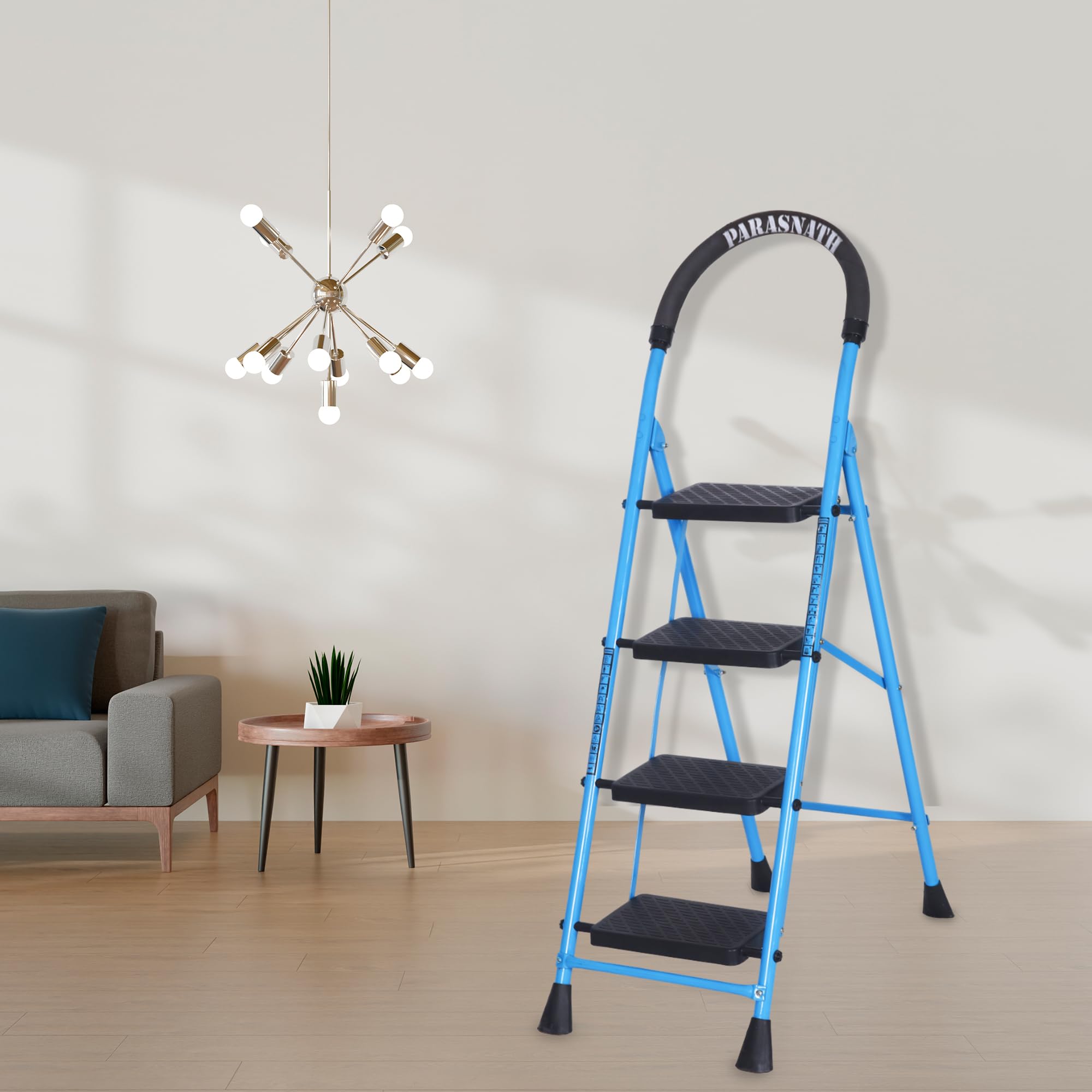 Parasnath 7-Step GoUp Steel Ladder Grey | Foldable Lightweight Step Ladder with Anti-Skid Plastic Steps | Durable and Safe | 6-Year Manufacturer Warranty | Made in India — Amazon image 12