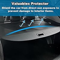Vista 4 de Cubierta de carga para Toyota Rav4 2018 Accesorios 2013 2014 2015 2016 2017, (cubierta adicional) Funda retráctil de cuero para maletero Rav4