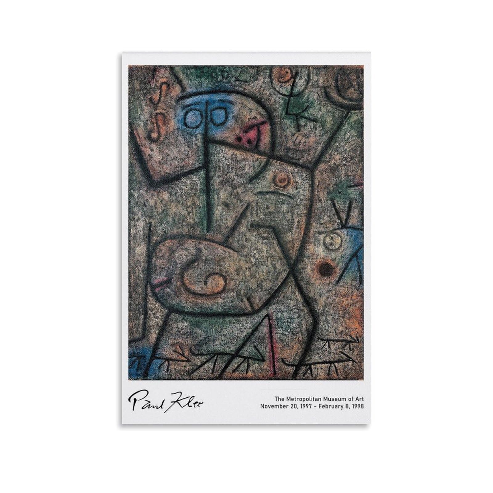 Lemnhcegn Boys Unframe Style Paul Klee Print, Exhibition Poster, Abstract Painting - The Rumors, Bauhaus, Home Decor, Wall Art, Art Gift Idea, Modern Canvas Prints, Decorative Paintings For Or Girls Room