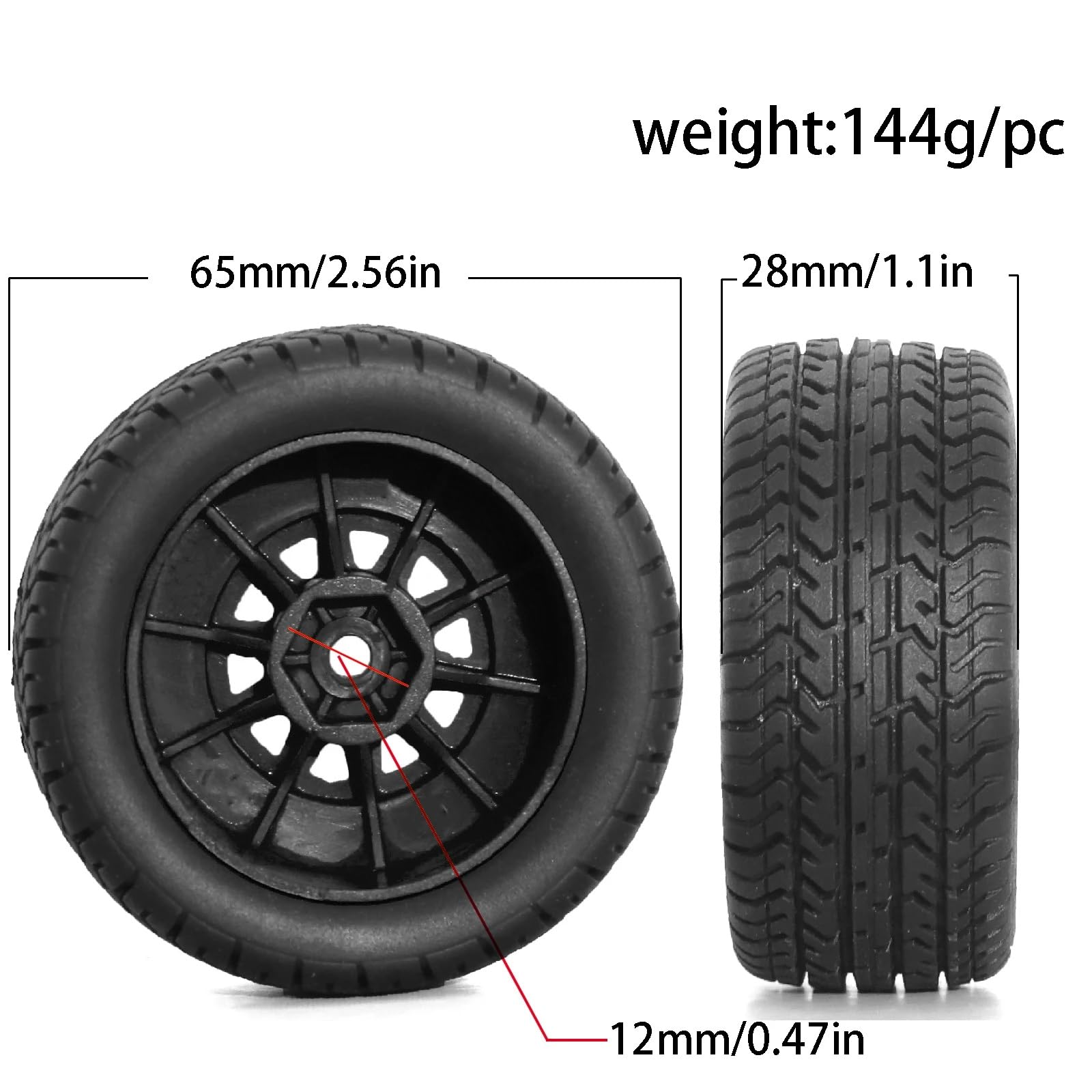 Per 1:14 1:16 Pneumatici Delle Ruote Camion Gomma Cerchi Esagonali Universali 4WD Telecomando Off Road Car Modello RC Accessorio Ricambio Sostituisci Ricambi Pneumatici RC