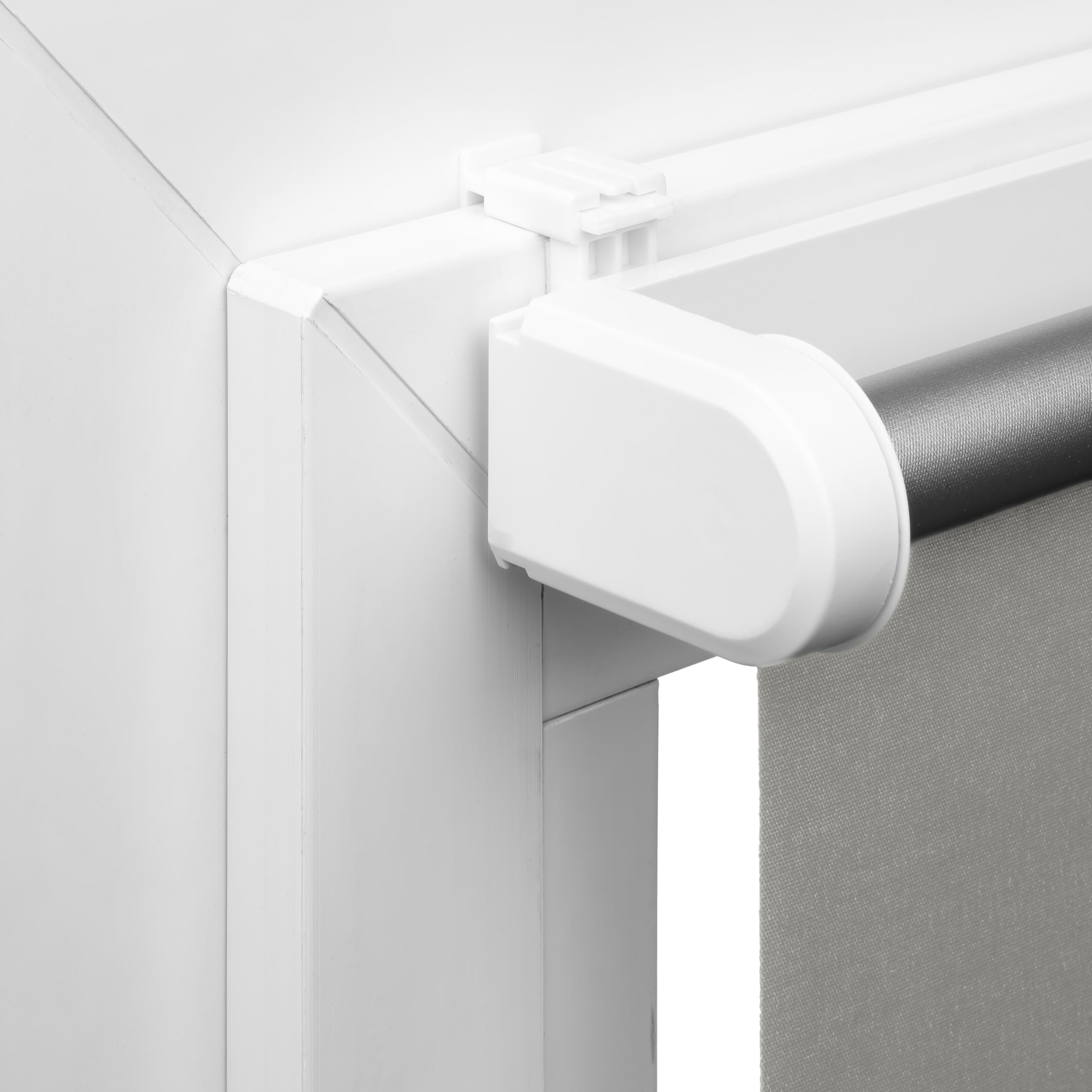 Ventanara® Rollo ohne Bohren schnurlos Springrollo inklusive Klemmträgern (hellgrau (raumverdunkelnd), 110 x 150 cm)