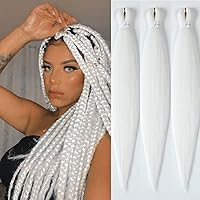 Vista 62 de ShowCoco - Extensiones de cabello trenzado preestirado profesional, 8 paquetes, 26 pulgadas, ajuste de agua caliente, textura lacia Yaki suave