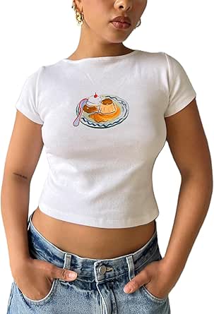 Camisetas Cortas De Los Años 90 Para Mujer, Camiseta De Manga Corta