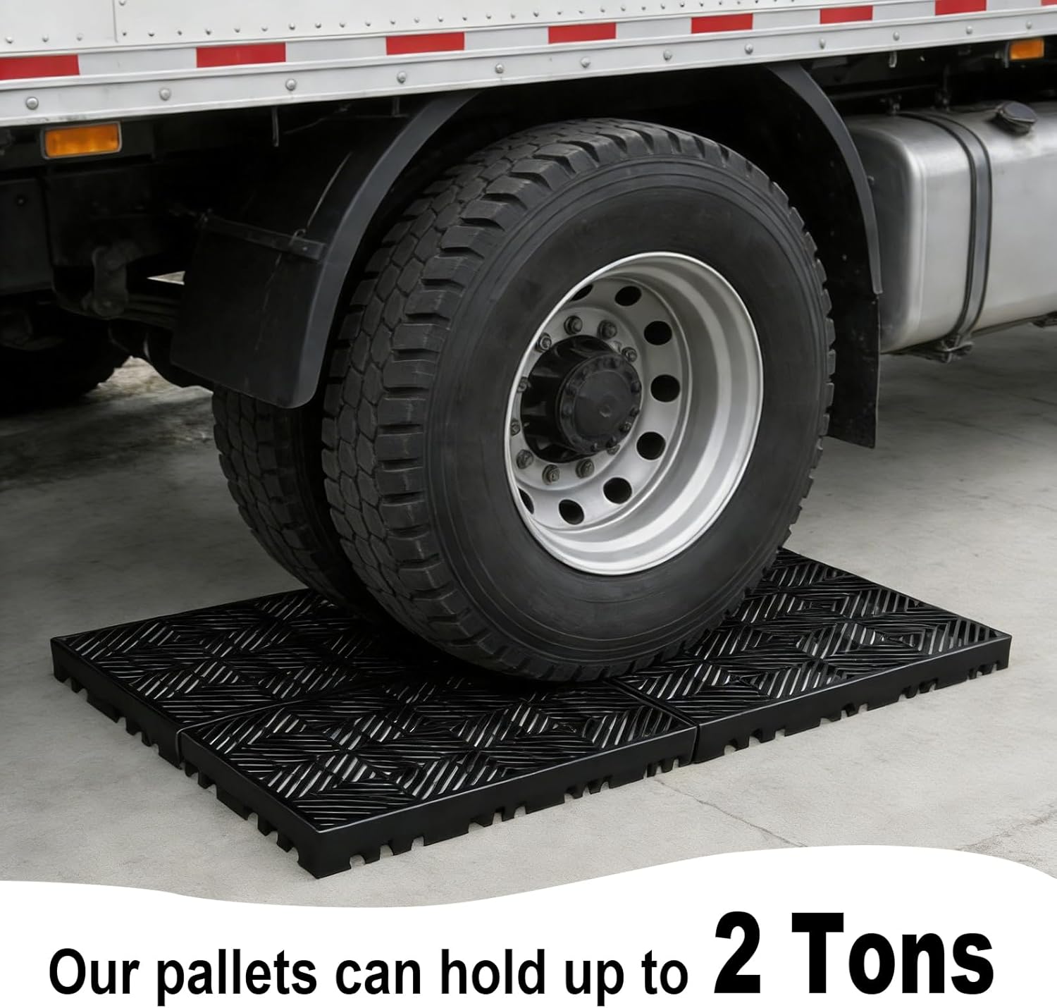 Plastic Pallet, Safety Storage Nestable Shipping Grid Pads, 2pcs HDPE Automotive Non-Slip Platform Firm Warehouse Pad for Supermarket Pet (5pcs-23.6x15.7x2IN)