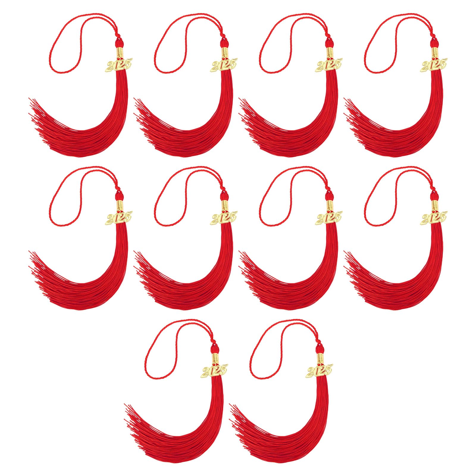 Tsophreniq 10Pcs Graduation Tassels 2025 Graduation Hat Tassels Charm for Class of 2025 Graduates and Event Celebration Polyester Commencement Ceremony