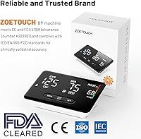 Vista 2 de Smart Bluetooth Blood Pressure Monitor by ZOETOUCH - Clinically Accurate - Digital Wireless BP Machine Cuff Upper Arm for Home Use Large LED