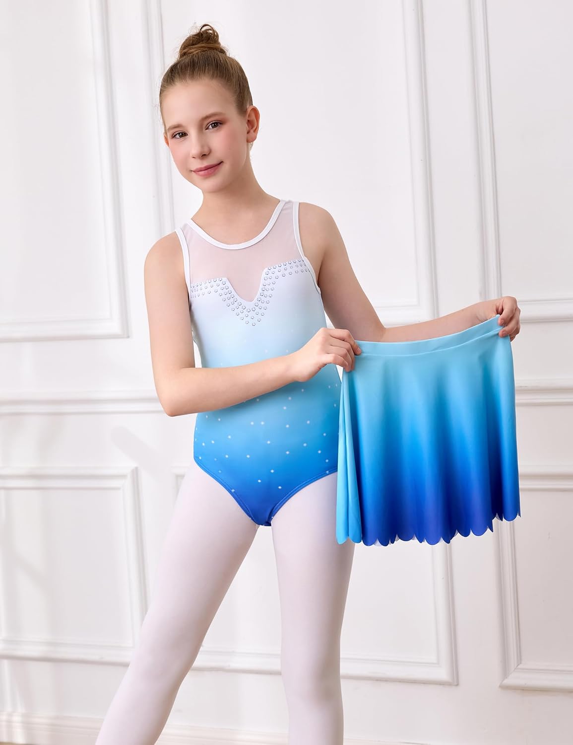 beautyin Girls Ballet Leotards Dance Gymnastic Outfits with Removable Skirt Sleeveless Dancewear - Image 5