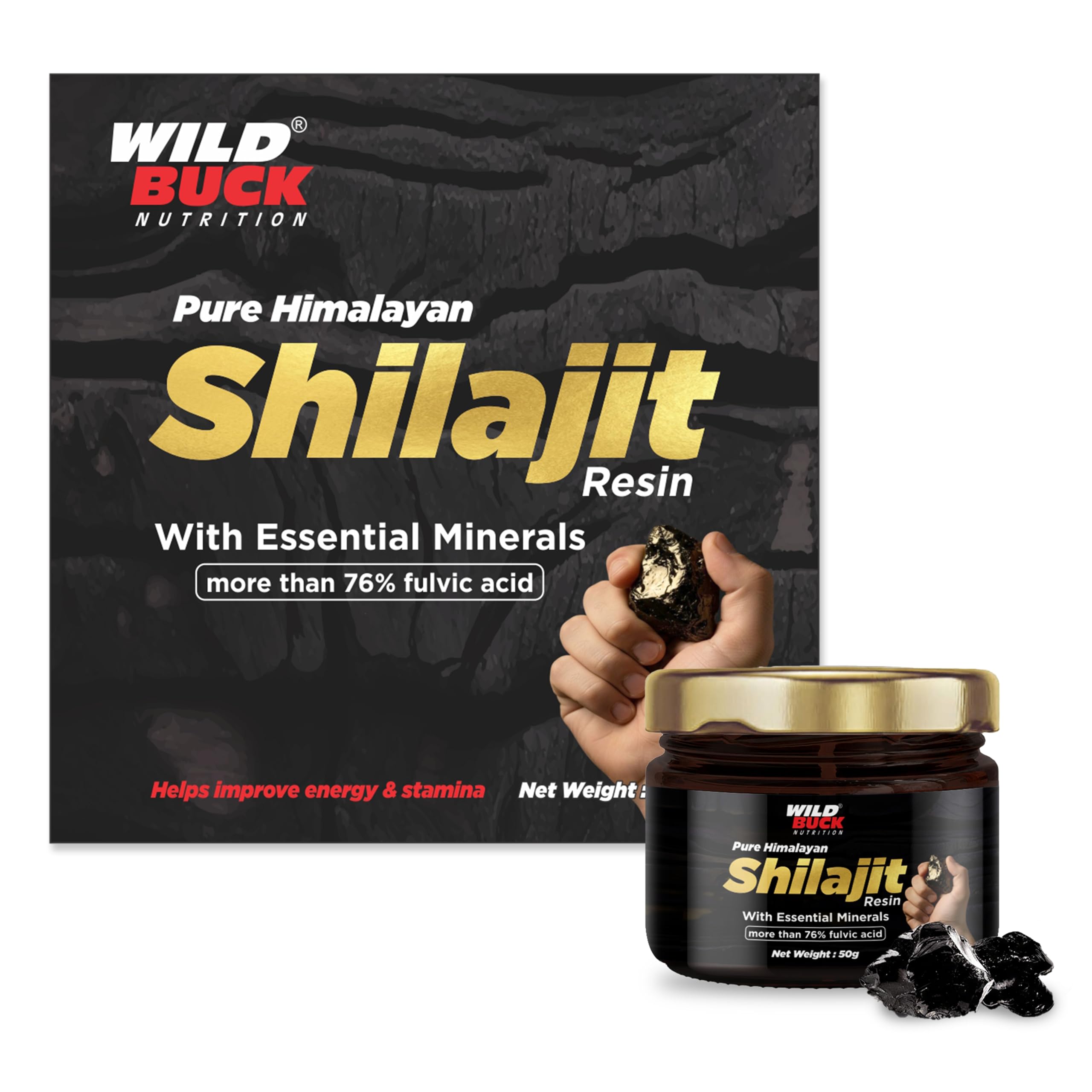Wild Buck Nutrition Pure Himalayan Shilajit Resin 50g | 76%+ Fulvic Acid | Lab Tested & COA Verified | No Additives, No Preservatives | Authentic Ayurvedic Mineral Resin for Daily Wellness, Energy & Active Lifestyle Support-image-28