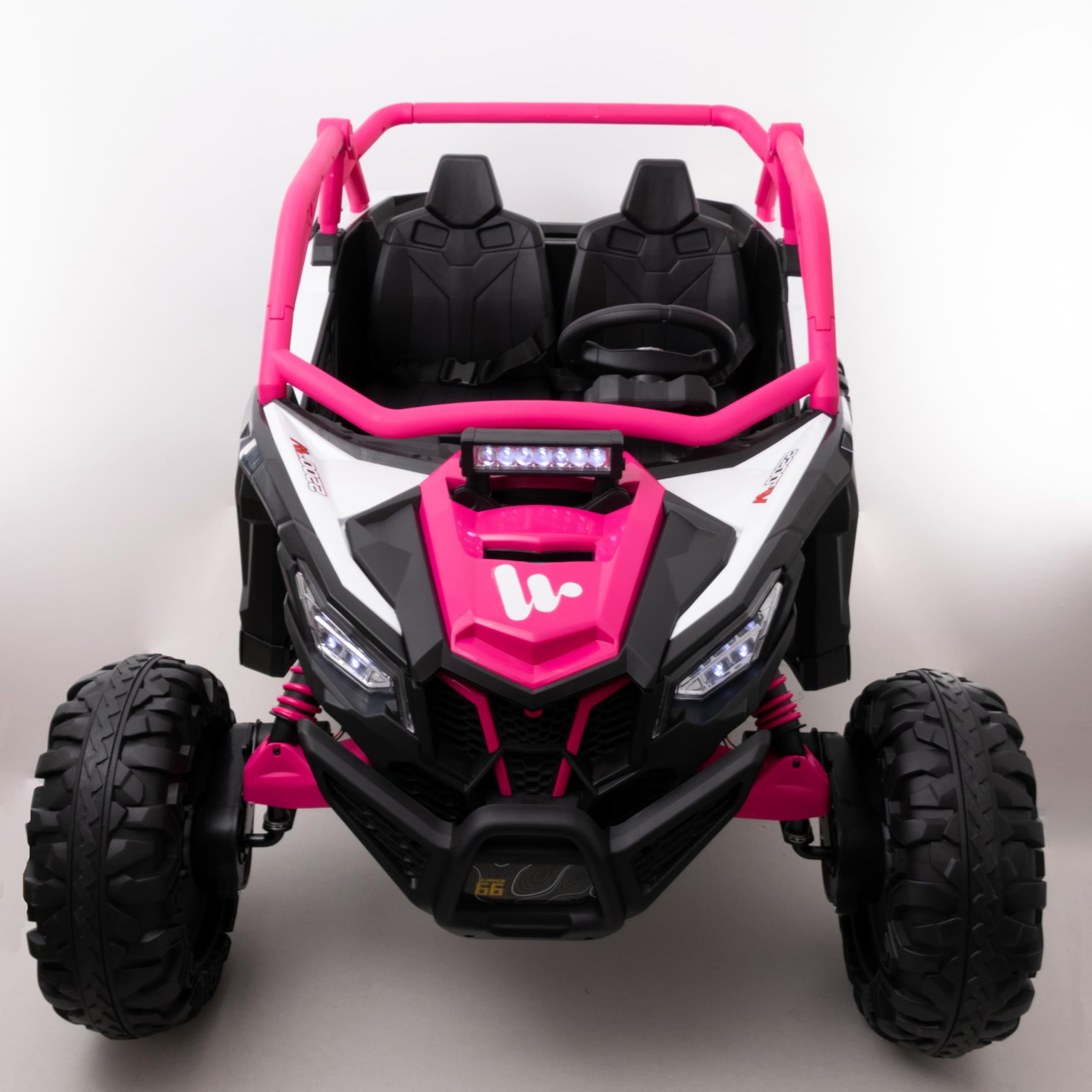 WITIT Auto Automobile ELETTRICA Radiocomandata ATV Buggy off-Road per Bambino Bambina Bambini XSDU-808 24V 7Ah Arancione o Rosa 4 Motori, Bluetooth, USB, LED, Telecomando, carico Max 30 kg (Rosa)