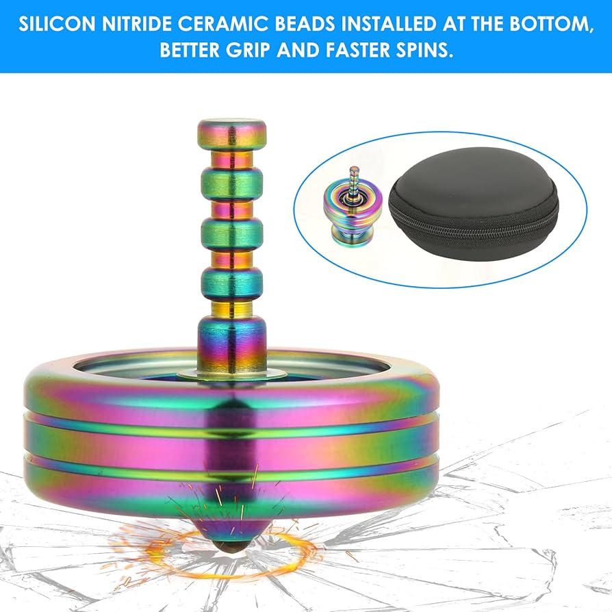 Amazon.com: Ipoouer 2 in 1 Metal Spinning Top Fidget Spinner