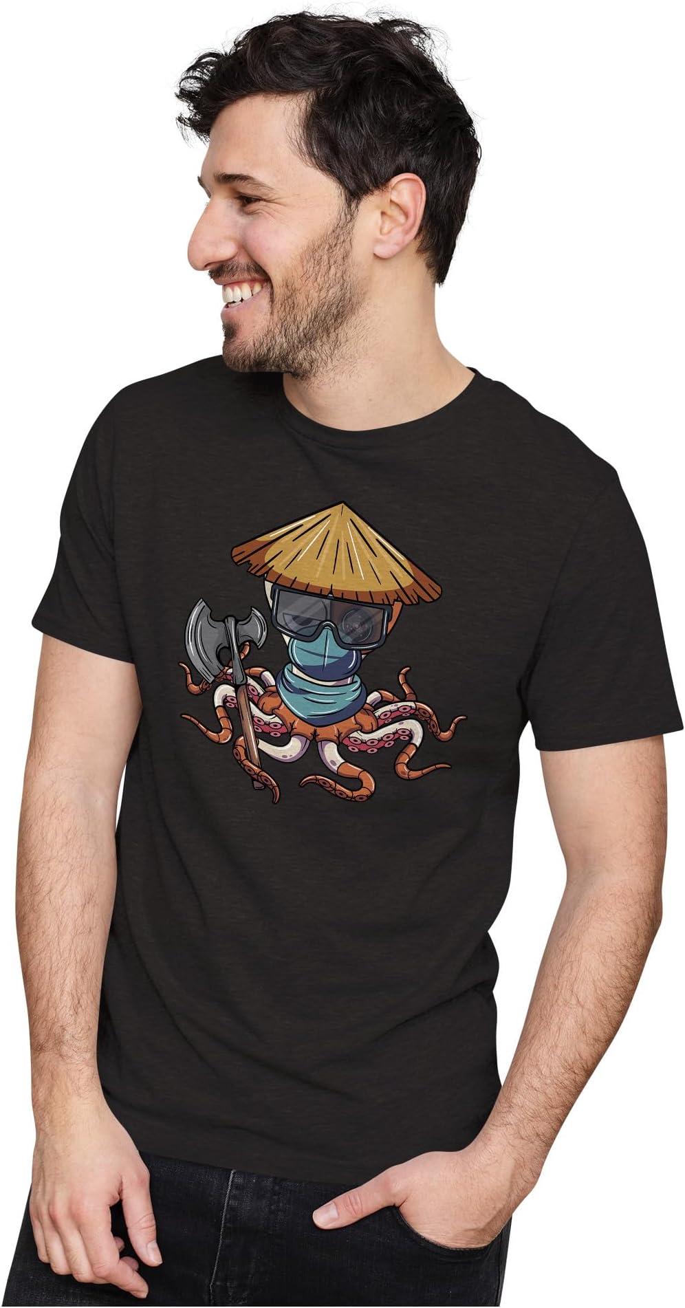Heybroh Men's & Women's Regular Fit T-Shirt Vietnamese Cyborg Octopus Warrior 100% Cotton Unisex T-Shirt